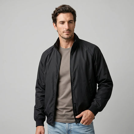 Herren Leichte Harrington-Jacke mit Stehkragen