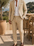 Herren Leinen Anzug Set Maßgeschneidert Elegantes Design