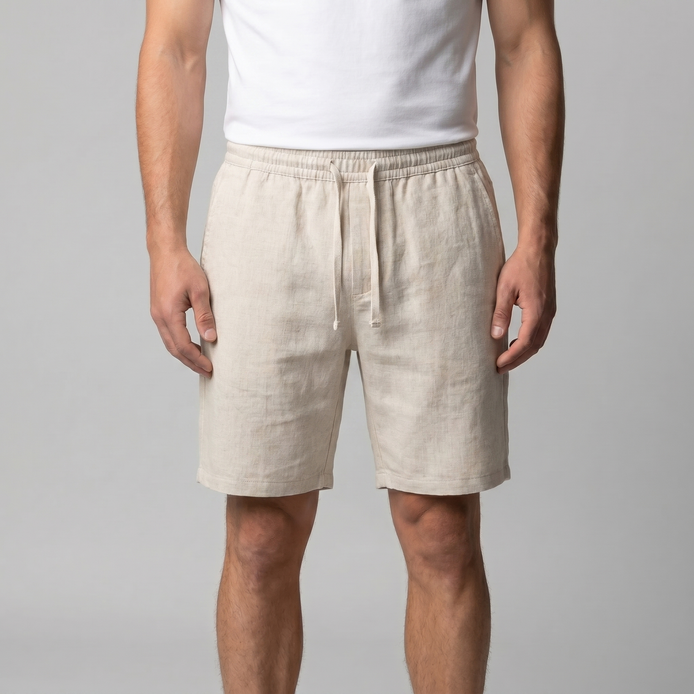 Herren Leinen Freizeitshorts