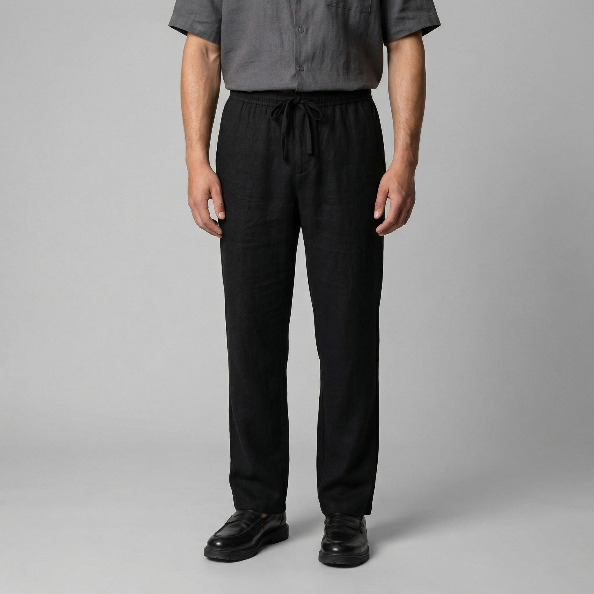 Herren Leinen Slim Fit Hose