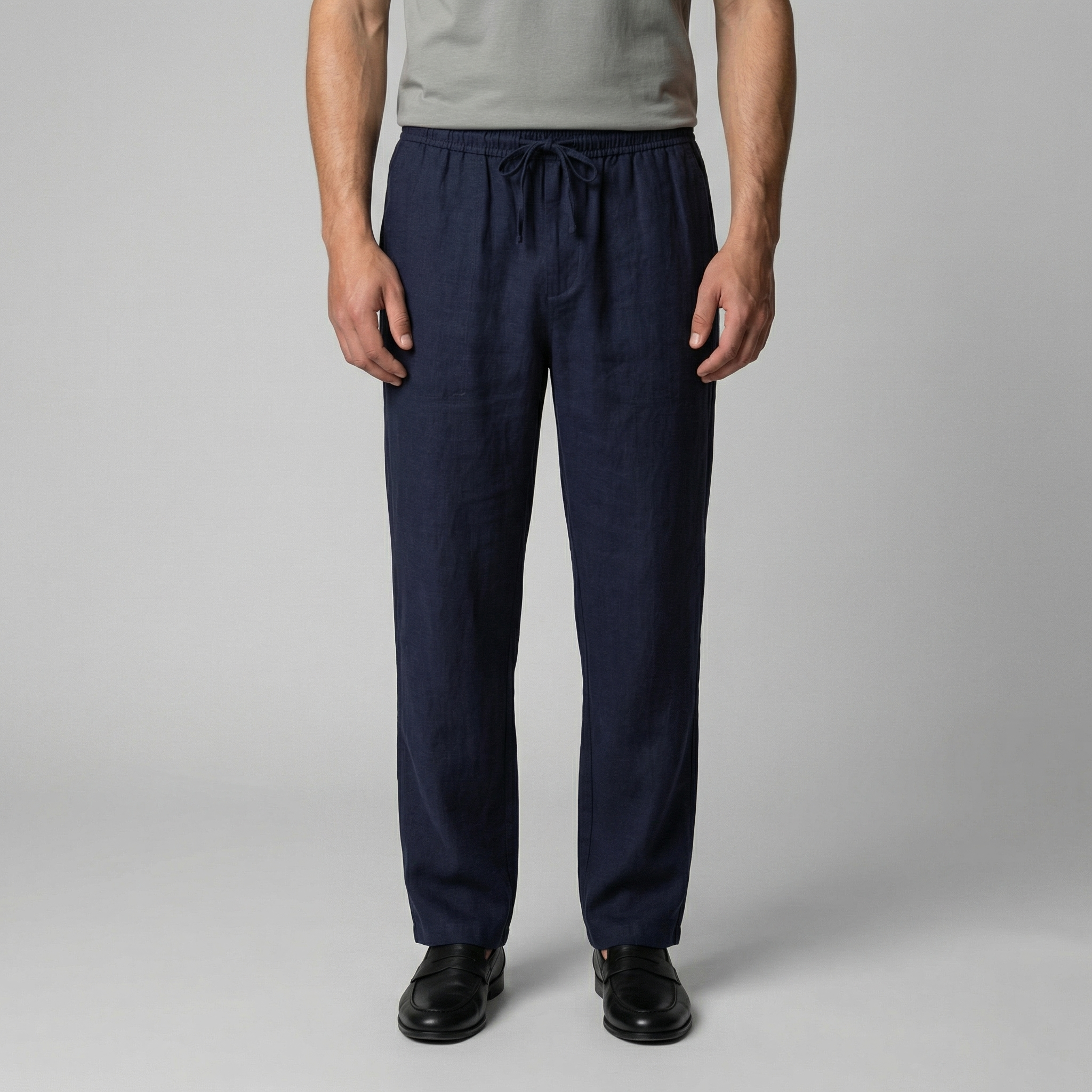 Herren Leinen Slim Fit Hose