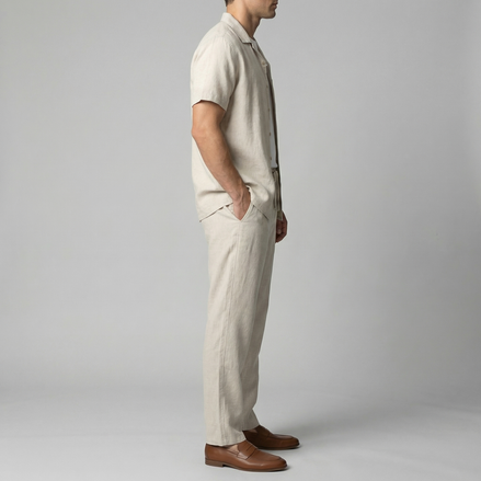 Herren Leinen Slim Fit Hose