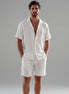 Herren Leinen Sommer-Set Mit Kurzärmeln