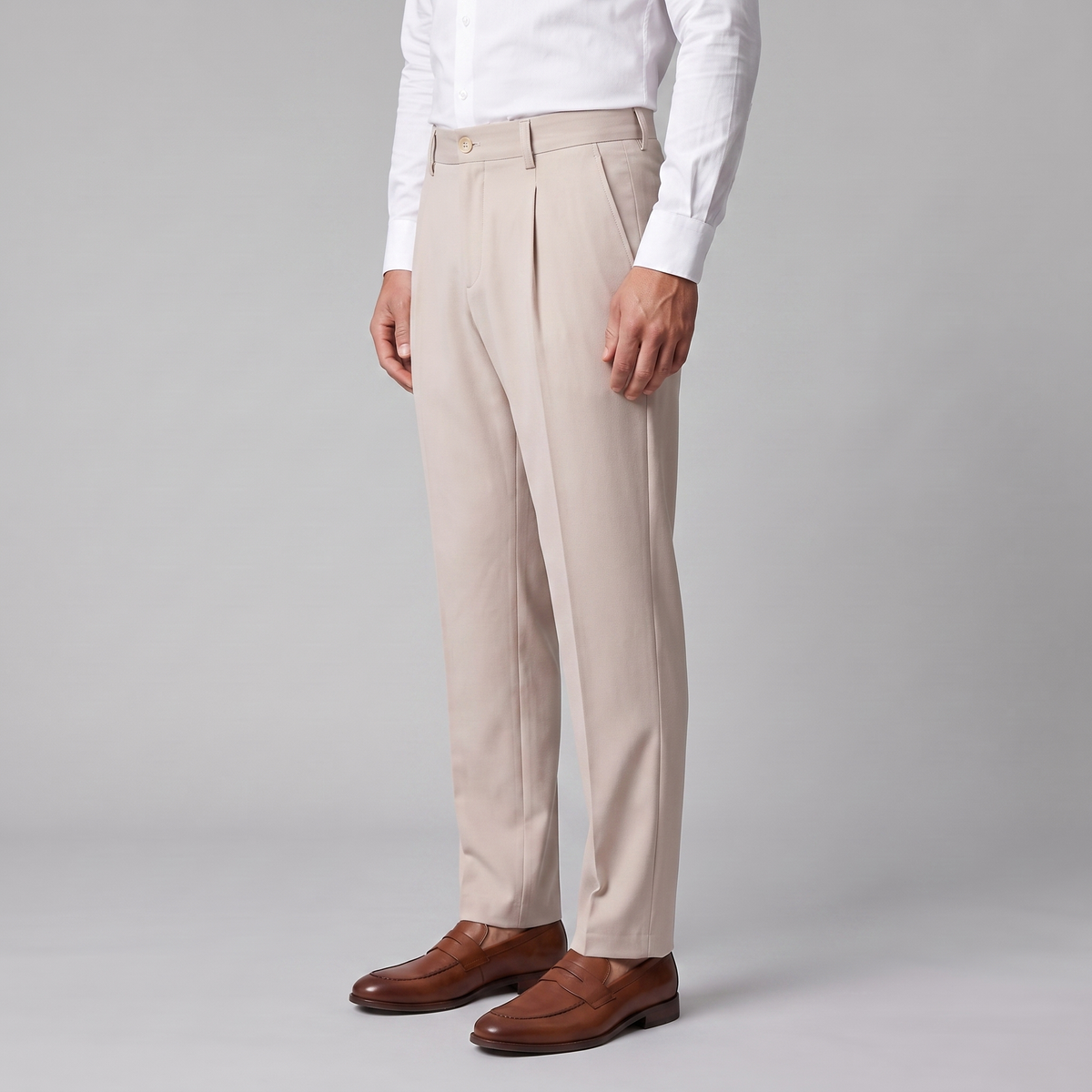 Herren Leinenhose mit Bundfalten