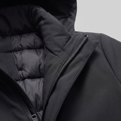 Herren Longline-Jacke mit Kapuze und Steppung