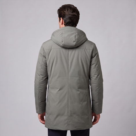 Herren Longline-Jacke mit Kapuze und Steppung