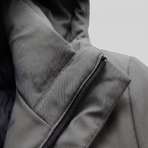 Herren Longline-Jacke mit Kapuze und Steppung