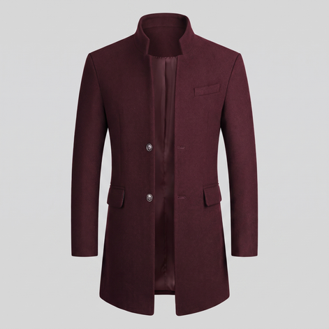 Herren Longline-Mantel mit Stehkragen