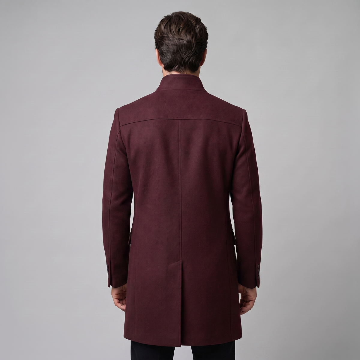Herren Longline-Mantel mit Stehkragen