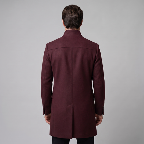 Herren Longline-Mantel mit Stehkragen