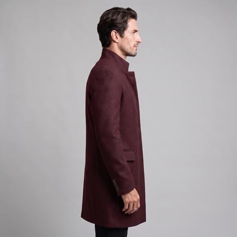 Herren Longline-Mantel mit Stehkragen