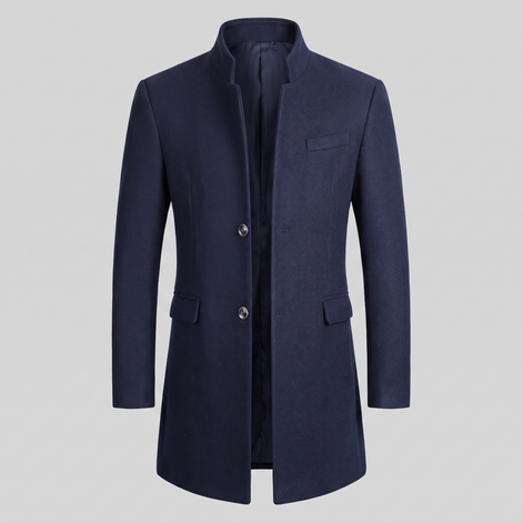 Herren Longline-Mantel mit Stehkragen