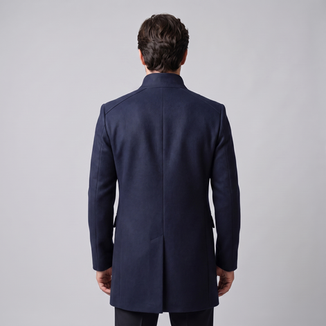 Herren Longline-Mantel mit Stehkragen