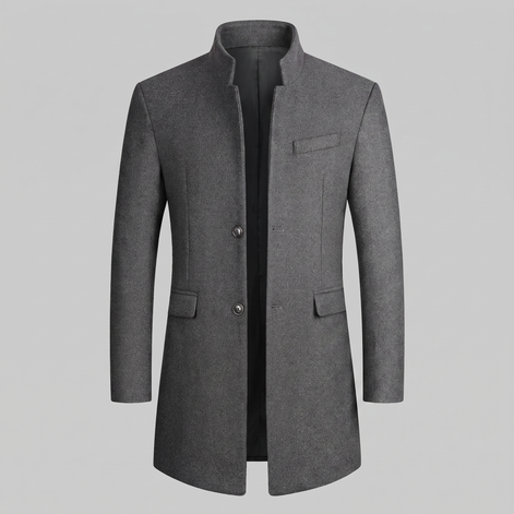 Herren Longline-Mantel mit Stehkragen