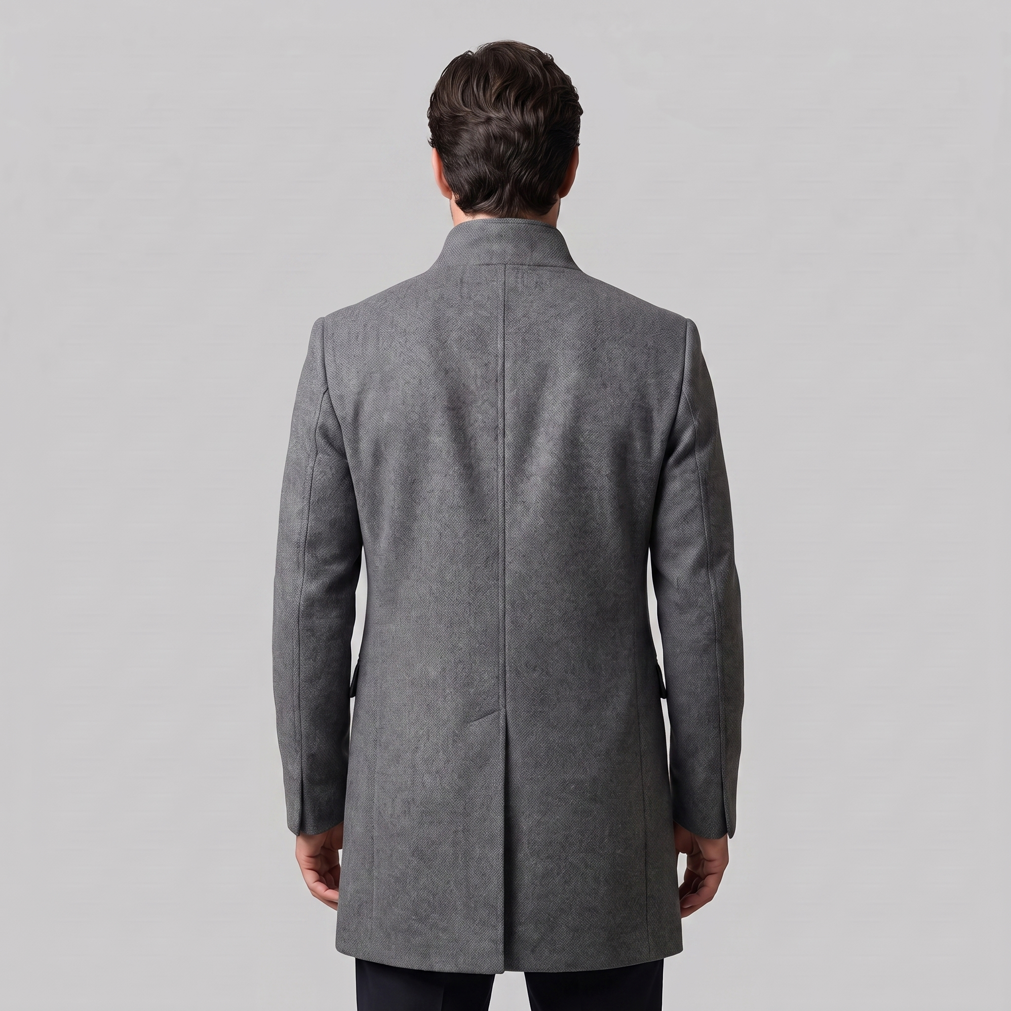 Herren Longline-Mantel mit Stehkragen