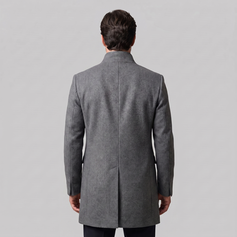 Herren Longline-Mantel mit Stehkragen