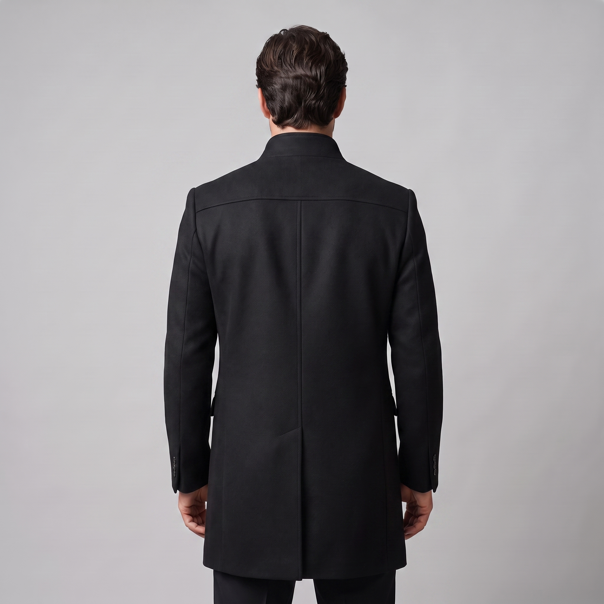 Herren Longline-Mantel mit Stehkragen