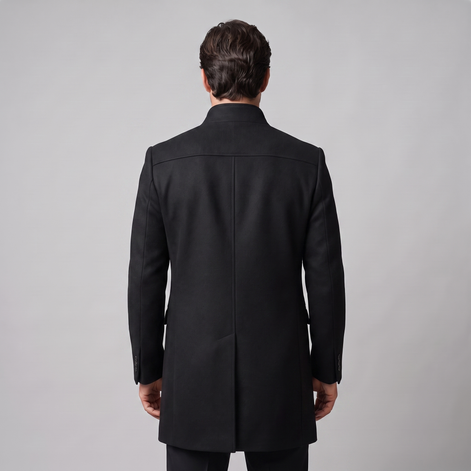 Herren Longline-Mantel mit Stehkragen