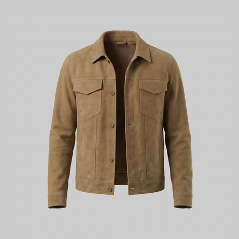 Herren Minimalistische Jacke Mit Knopfverschluss