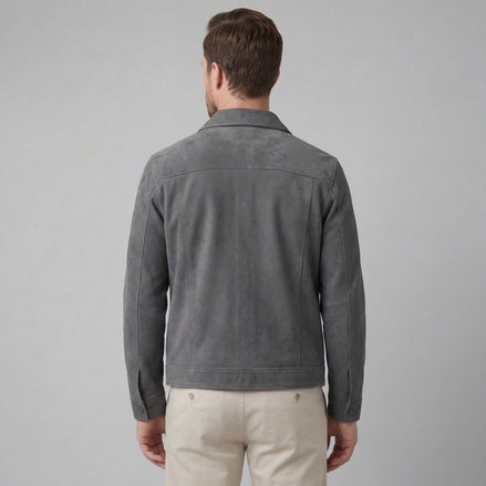 Herren Minimalistische Jacke Mit Knopfverschluss