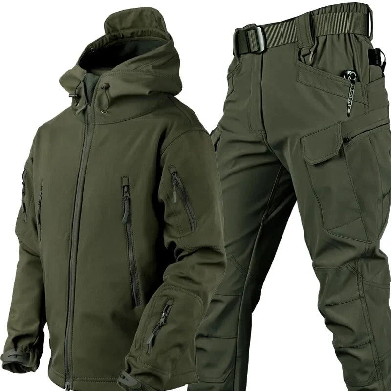 Herren Outdoor-Set mit Wasserabweisender Jacke und Fleecefutter