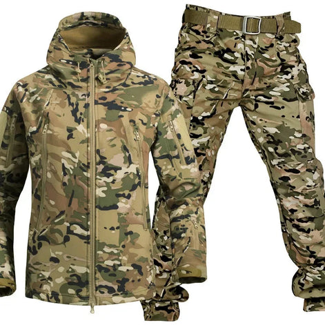 Herren Outdoor-Set mit Wasserabweisender Jacke und Fleecefutter