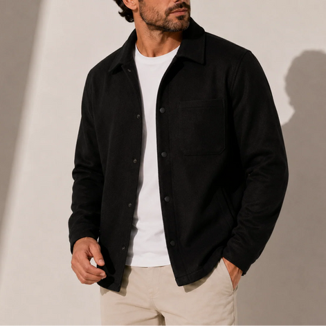 Herren Overshirt Jacke mit Knopfleiste für Freizeitlook