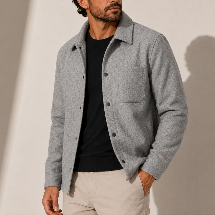 Herren Overshirt Jacke mit Knopfleiste für Freizeitlook