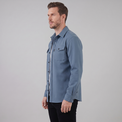 Herren Overshirt Mit Zwei Brusttaschen Slim Fit