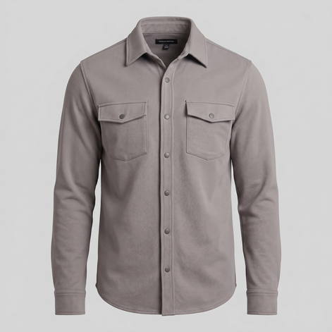 Herren Overshirt Mit Zwei Brusttaschen Slim Fit