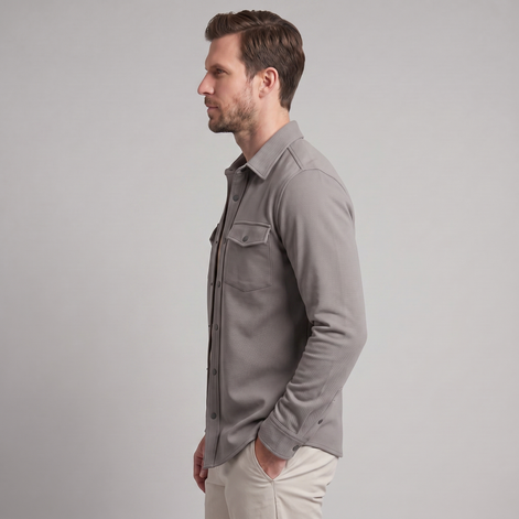 Herren Overshirt Mit Zwei Brusttaschen Slim Fit