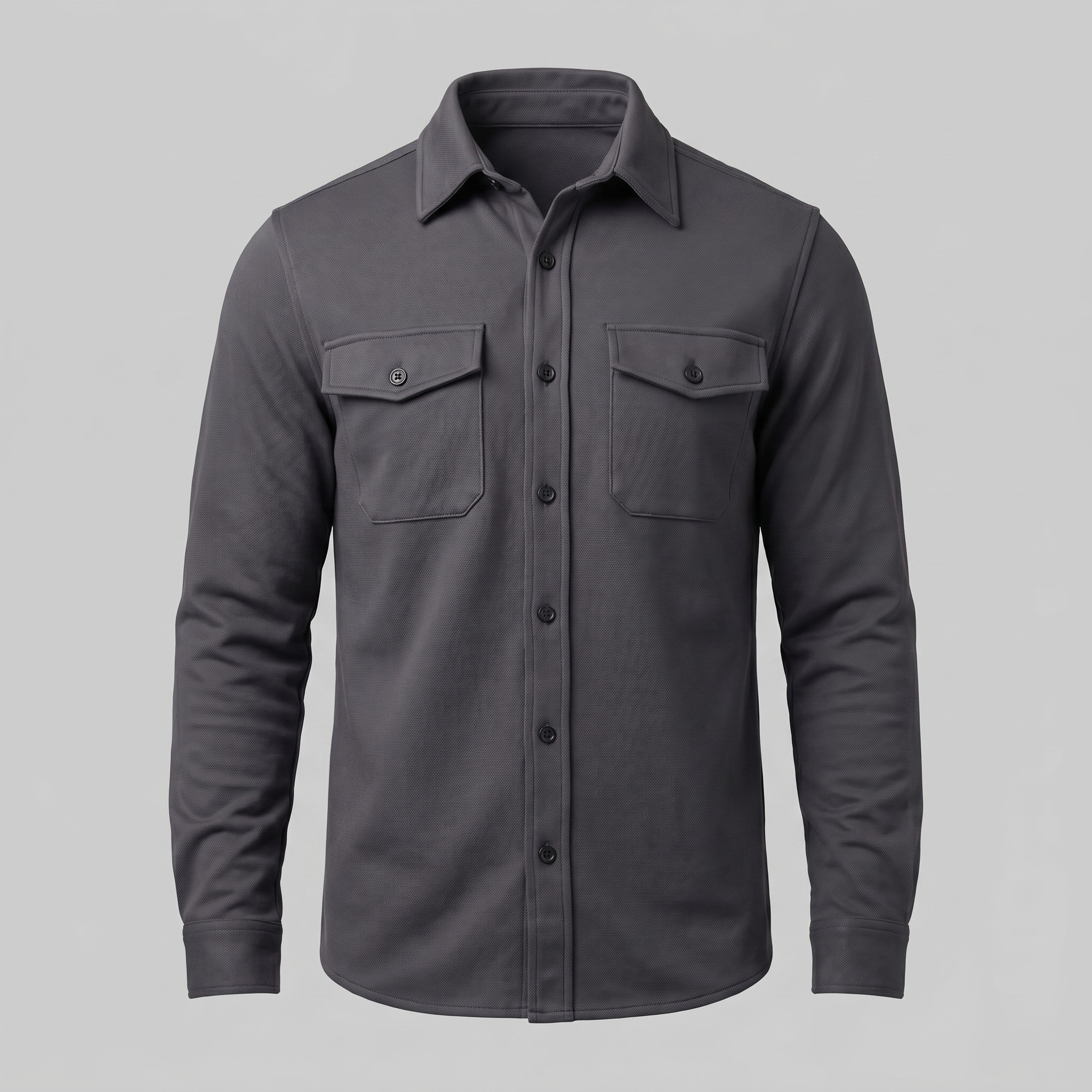 Herren Overshirt Mit Zwei Brusttaschen Slim Fit