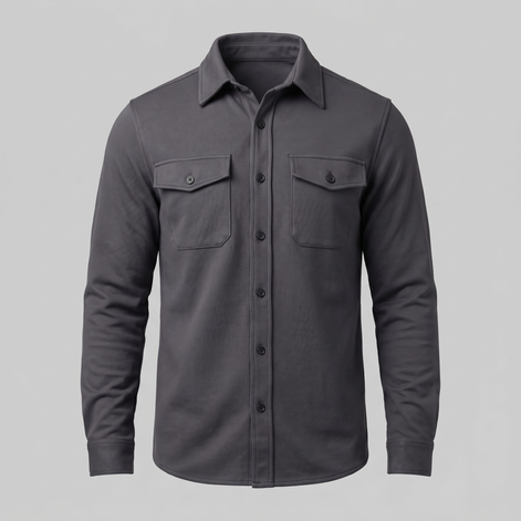Herren Overshirt Mit Zwei Brusttaschen Slim Fit