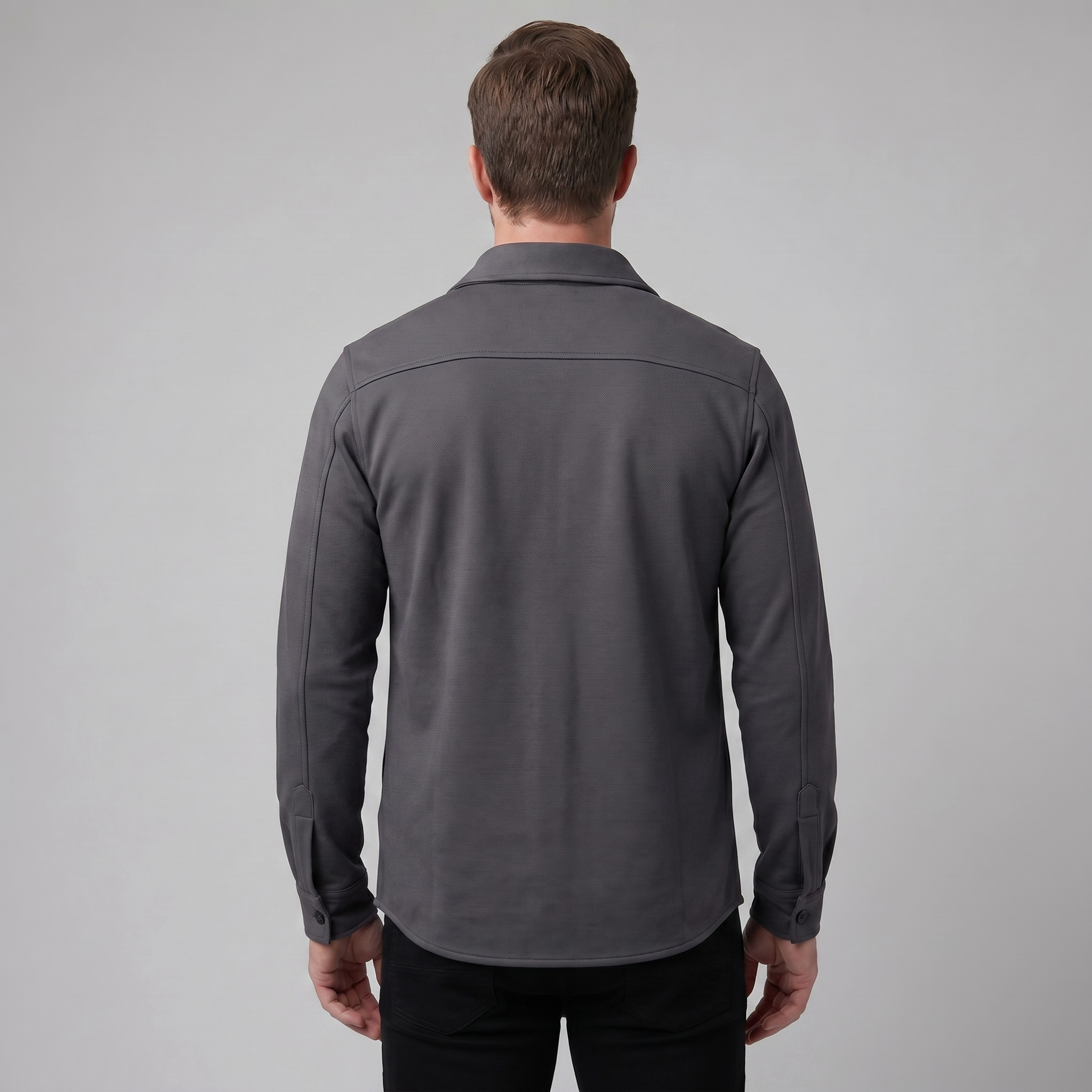 Herren Overshirt Mit Zwei Brusttaschen Slim Fit