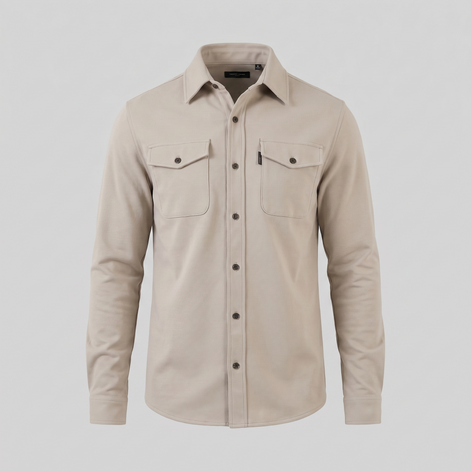 Herren Overshirt Mit Zwei Brusttaschen Slim Fit