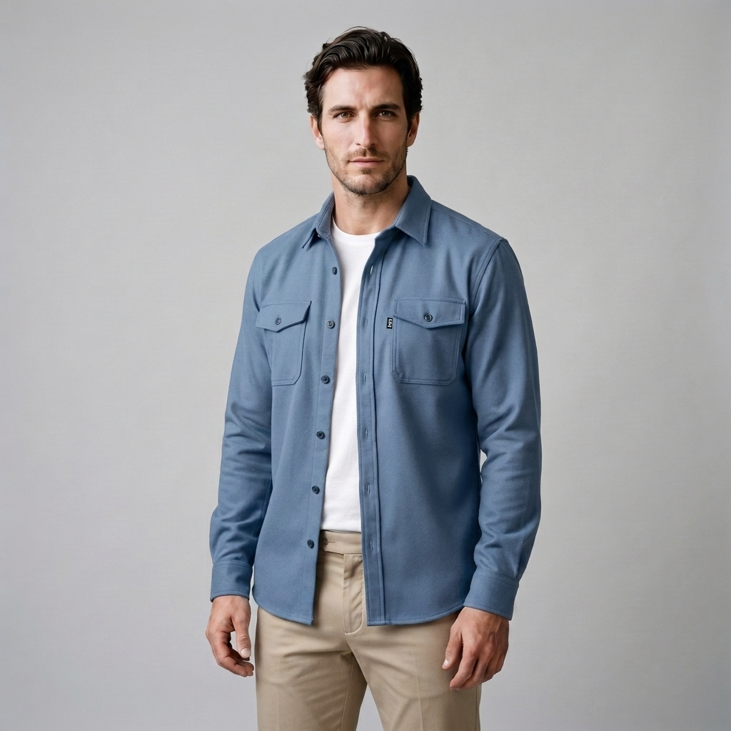 Herren Overshirt mit Flap-Taschen