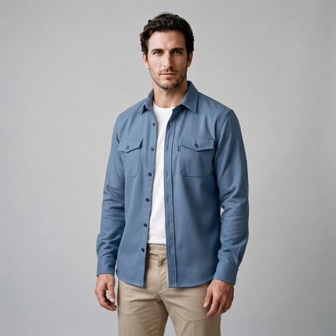 Herren Overshirt mit Flap-Taschen