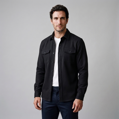 Herren Overshirt mit Flap-Taschen