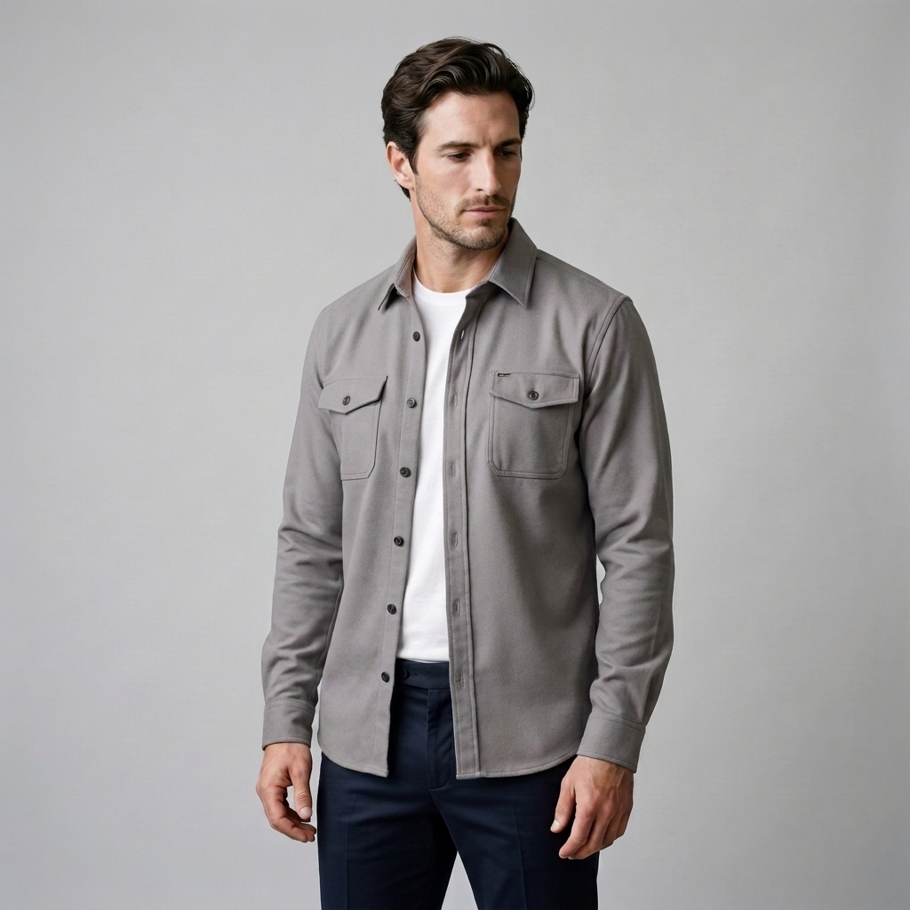 Herren Overshirt mit Flap-Taschen