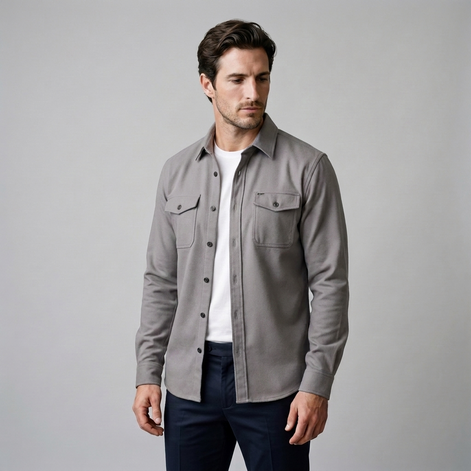 Herren Overshirt mit Flap-Taschen
