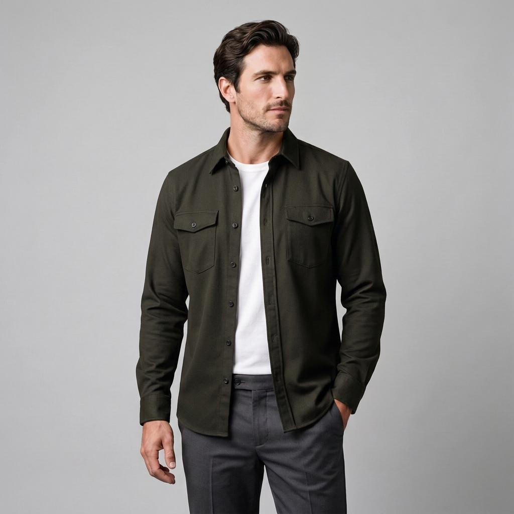Herren Overshirt mit Flap-Taschen