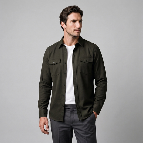 Herren Overshirt mit Flap-Taschen