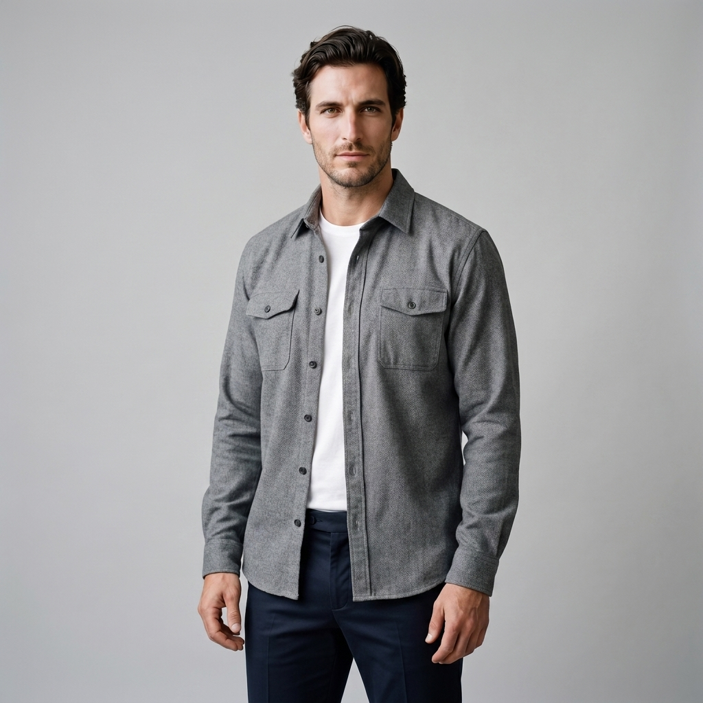 Herren Overshirt mit Flap-Taschen