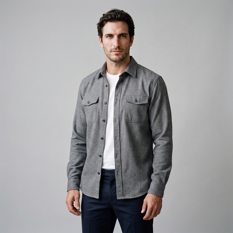 Herren Overshirt mit Flap-Taschen