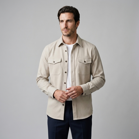 Herren Overshirt mit Flap-Taschen