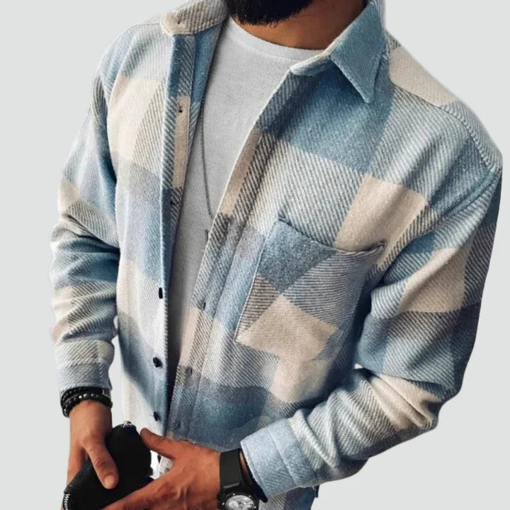 Herren Overshirt mit Karomuster für Lagenlook im Herbst