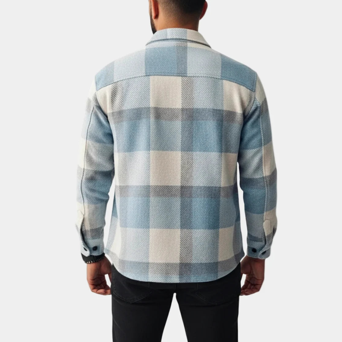 Herren Overshirt mit Karomuster für Lagenlook im Herbst