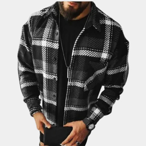 Herren Overshirt mit Karomuster für Lagenlook im Herbst