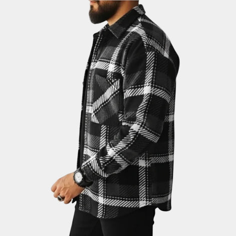 Herren Overshirt mit Karomuster für Lagenlook im Herbst