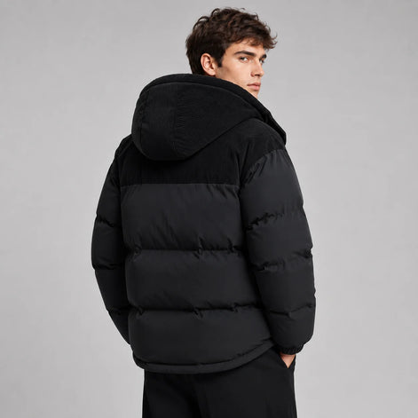 Herren Oversized Steppjacke mit Kapuze